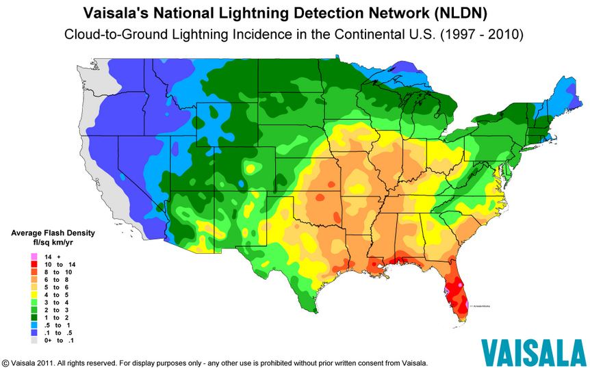 Ground Flash Density of US